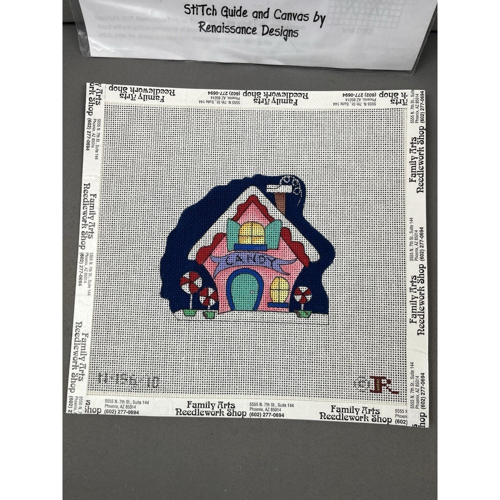 Renaissance Designs Hand Painted Needlepoint North Pole Village - Candy Cottage - Picture 3 of 7